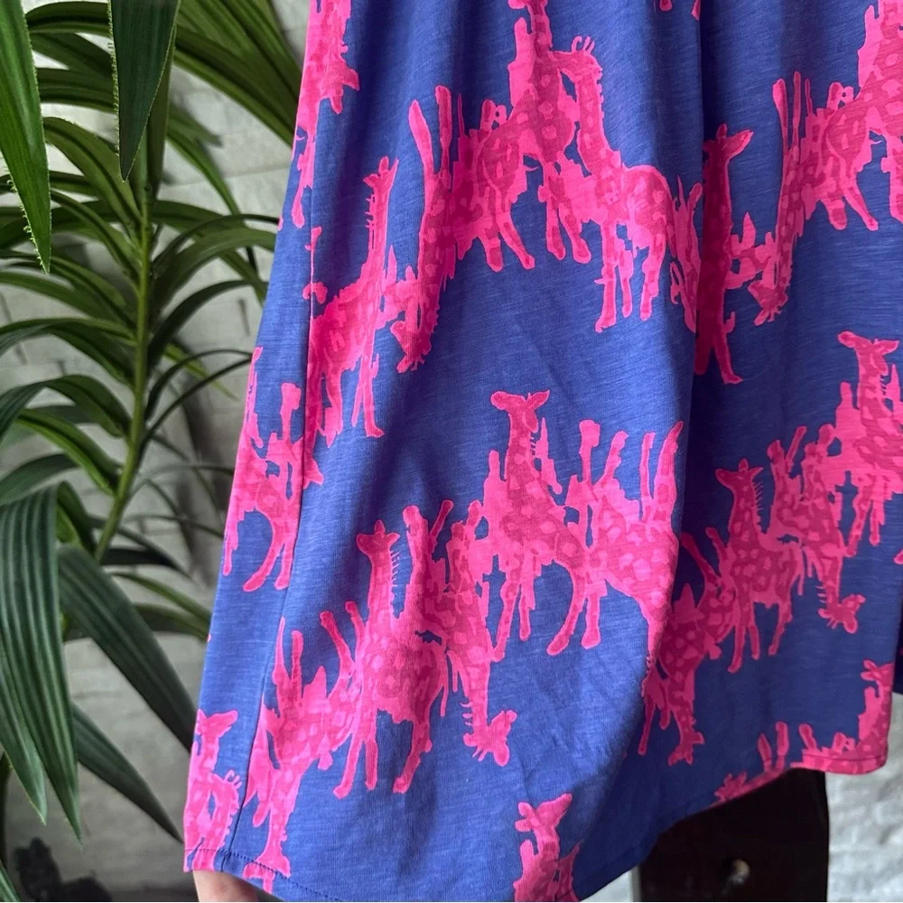 Lilly Pulitzer “Windsor” Pink Purple Neck in Neck Giraffe Print Size XS - Picture 5 of 7